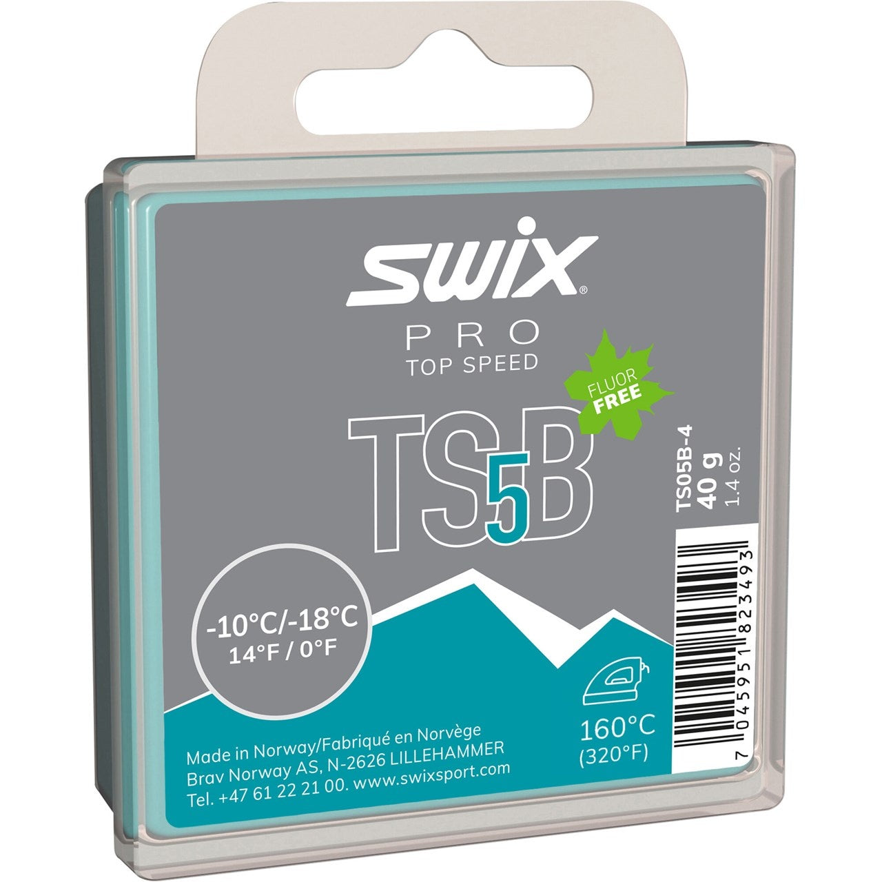 Swix TS5 Black Wax, -10°C/-18°C, 40g