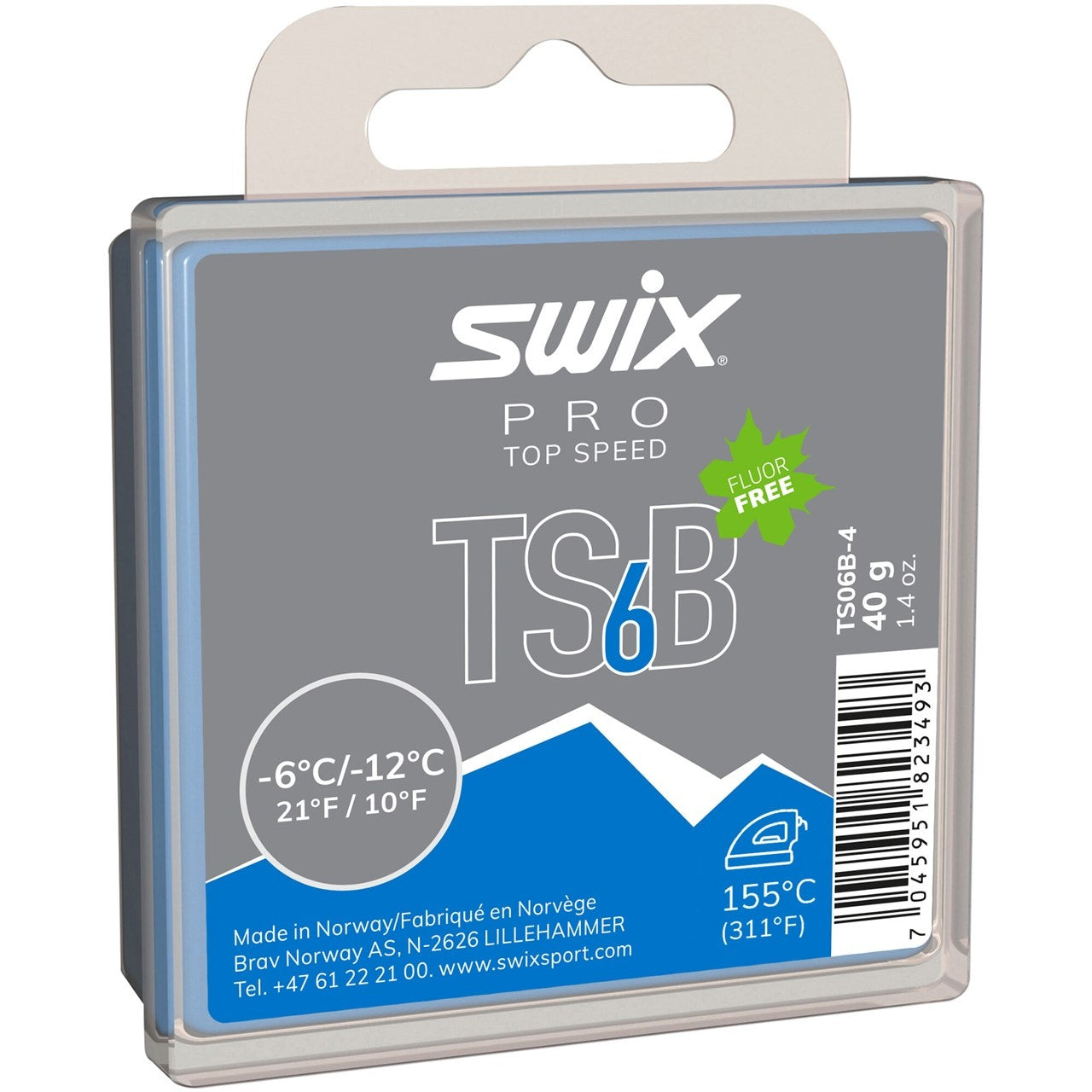 Swix TS6 Black Wax, -6°C/ -12°C, 40g