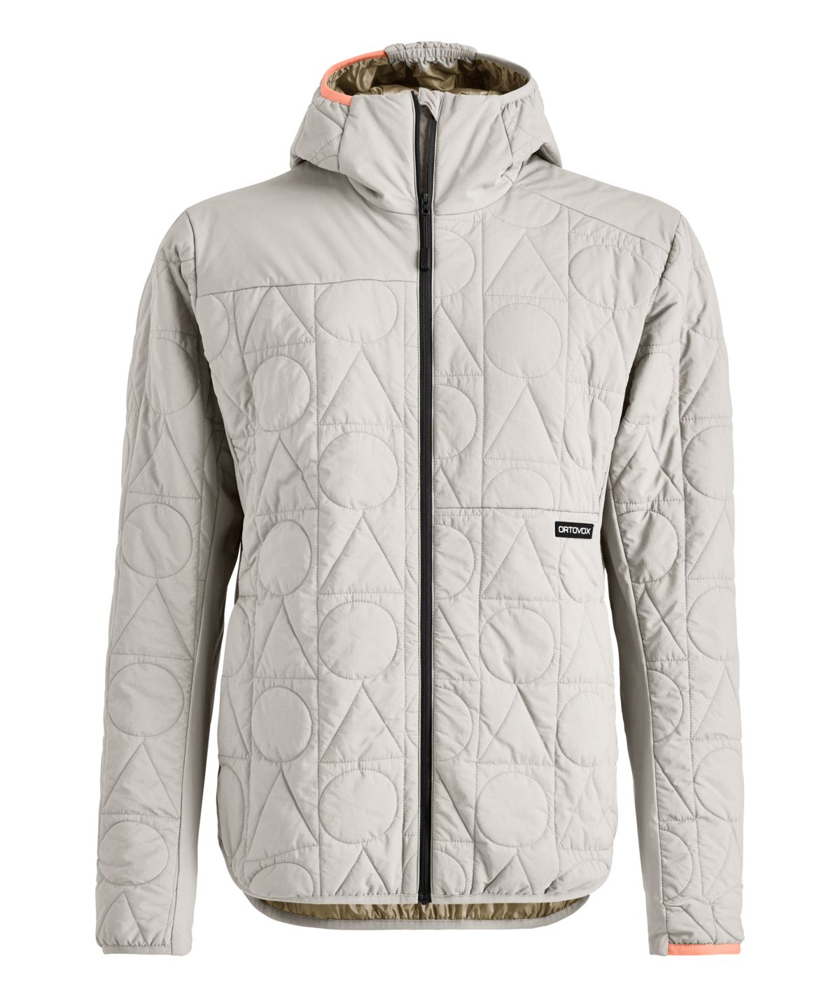 Light grey quilted puffer jacket white tea