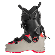 Lightweight 2027 Dynafit Seven Summits Womens Ski Touring boot, brown and red shell, designed for backcountry skiing. Side View.